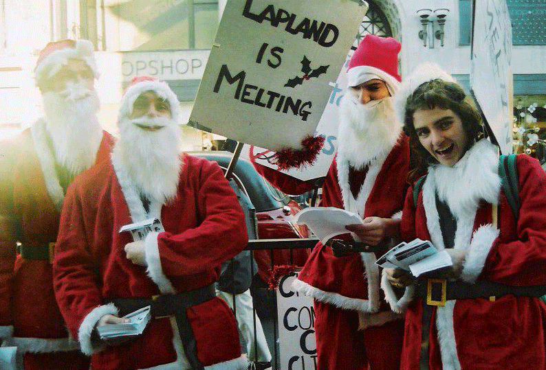 Santas bringing good cheer despite the bleak news